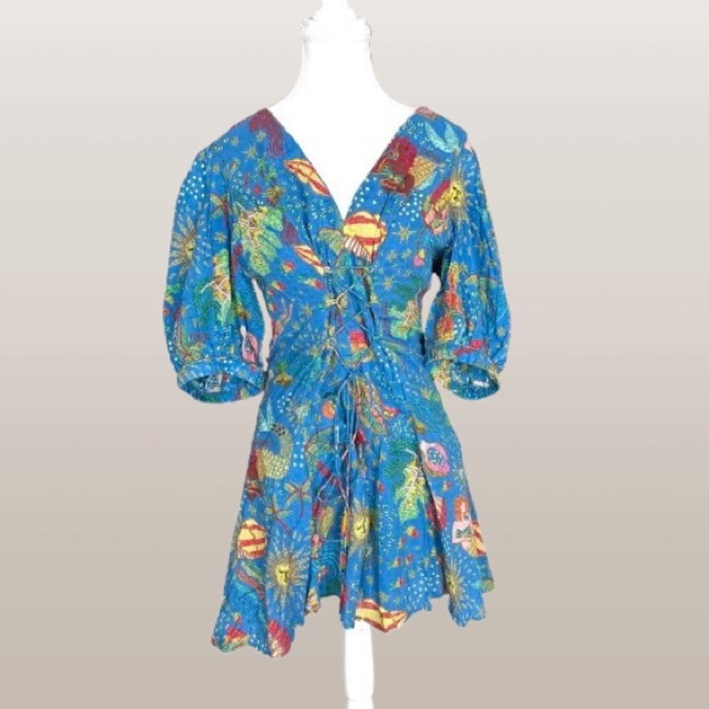 Farm Rio Ocean Stories Mini Dress